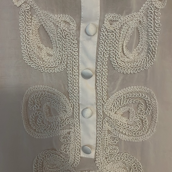 Sheer Chiffon Batwing Kimono Applique Blouse size M - Picture 3 of 6